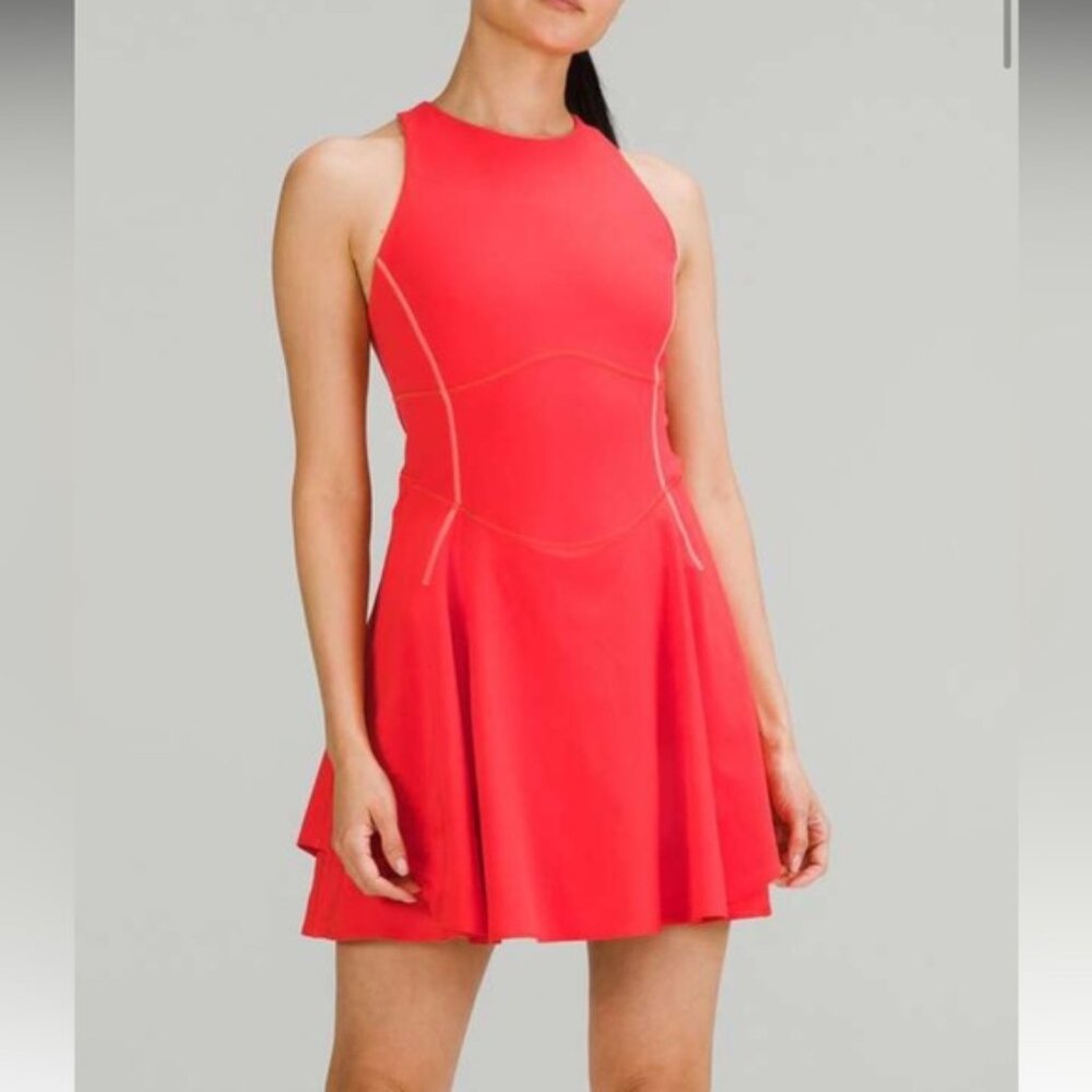 ❤️LULULEMON COURT CRUSH DRESS-CARNATION RED/SUNSET-POCKETS-8❤️
